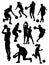 Silhouettes of basketball vector