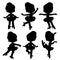 Silhouettes of beautiful graceful ballerinas set 2 isolated on a white