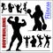 Silhouettes of Bodybuilders and Fitness Girls - Gym Vector Icon Set