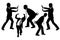 Silhouettes of Business men holding something heav