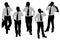 Silhouettes of Business men speaking phone