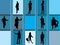 Silhouettes of business people