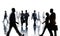 Silhouettes of Business People Rush Hour