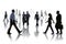 Silhouettes of Business People Rush Hour