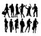 Silhouettes of Businessman Celebrating Success, art vector design