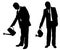 Silhouettes of businessmen with sprinkler