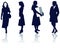 Silhouettes of businesswomen