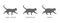 Silhouettes of cats with ideal weight, overweight and obese. Kitten profileswith normal and fat body condition. Process