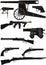 Silhouettes of classic firearms