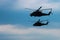 Silhouettes combat helicopters