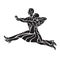 Silhouettes of couple dancing ballroom dance. Quickstep. Abstract detailed ballroom dancers.