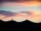 Silhouettes of cypress trees in Tuscany. Dramatic spring sunrise in Italian countryside. Spectacular morning scene in Italy,