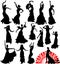 Silhouettes of dancer