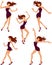 Silhouettes of dancing girls