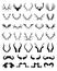 Silhouettes of different horns