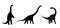 Silhouettes of dinosaurs