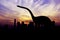 The silhouettes of dinosaurs in Bangkok City