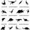 Silhouettes of dinosaurs paleontology predator history ancient world archeology carnivorous dinosaur era dinosaur shadow