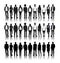 Silhouettes of Diverse People in a Row Concept