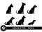 Silhouettes of dogs