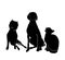 Silhouettes of dogs and cat.