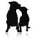 Silhouettes of dogs. Pitbull and the American Staffordshire Terrier.