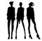 Silhouettes Fashion girls. Fashion illustration. Silhouettes fashion models