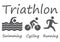 Silhouettes figures triathlon athletes