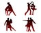 Silhouettes of four dancing couples