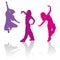 Silhouettes of girls dancing jazz funk dance