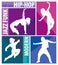 Silhouettes of girls dancing modern dance styles