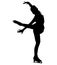 Silhouettes girls skaters. Figure skating. Black and white illustration of a figure skater. Winter sport.