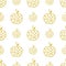 Silhouettes of Golden apples on a white background, Mosaic. Seamless pattern. Vector background