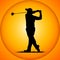 Silhouettes golfer