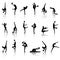 Silhouettes of gymnast girls