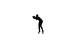 Silhouettes Gymnast plays with a ball, nice trick