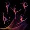 Silhouettes of gymnastic girls. Art gymnastics vector set