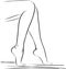 Silhouettes of lady legs and feet, Legs design elements