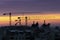 Silhouettes of Madrid skyline