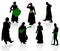 Silhouettes of medieval people