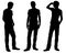 Silhouettes of men is different standing positions