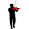 Silhouettes a musician violinist playing the violinon a white background