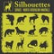 Silhouettes - North American animals.