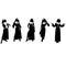 Silhouettes Of Nuns Vector stock photo