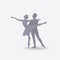 Silhouettes of pair of classical ballet dancers