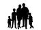 Silhouettes of parents with three sons