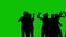 Silhouettes of people on a green background