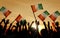 Silhouettes of People Holding Flag of Ireland