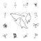 Silhouettes of pigeons, heart flat vector icon in valentine sketch pack