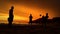 Silhouettes Playing Beach Soccer Rio de Janeiro Brazil